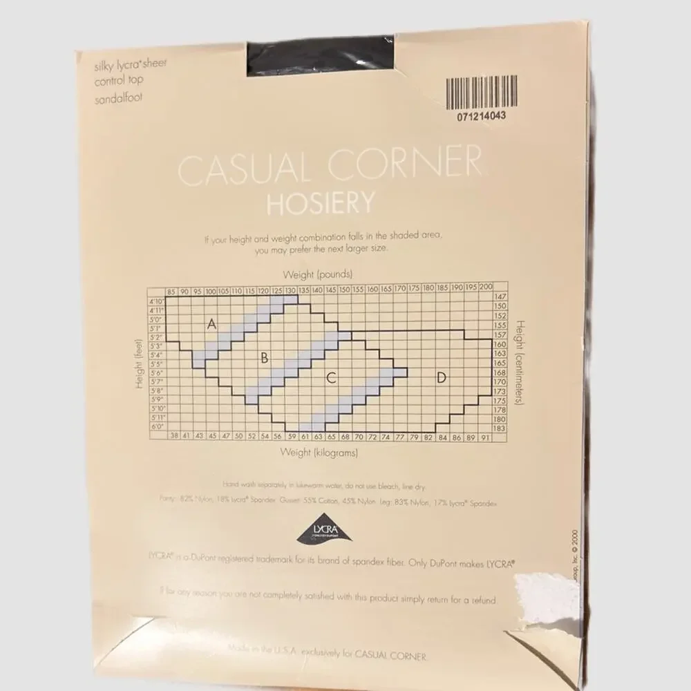 NWT Casual Corner Control Top Hosiery Brown Silky Lycra Size A & B Bundle of Two